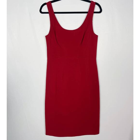 Diane Von Furstenberg 8 Rubiate Red Geovana Sleeveless Sheath Dress Scoop Neck - Picture 1 of 14